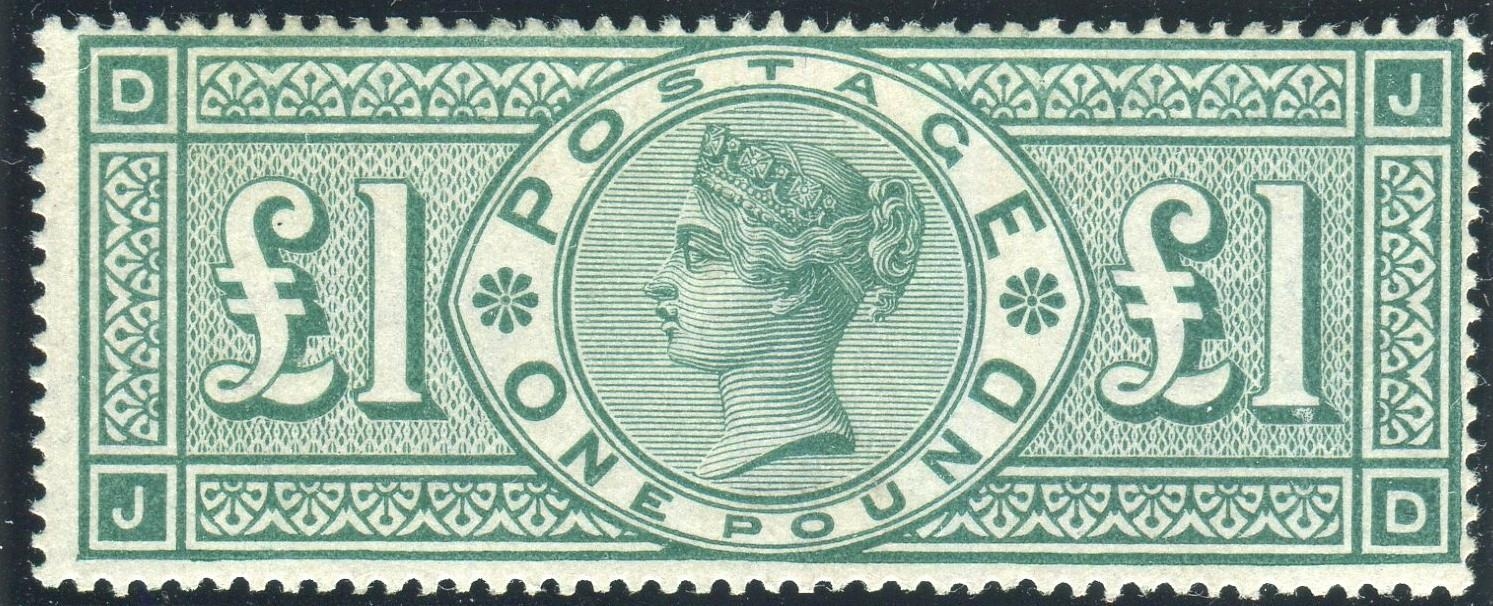 Great Britain Stamps : £1 Green mounted mint SG 212