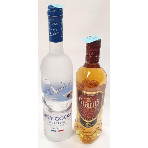 70cl Grey Goose Vodka and 50cl Grants Scotch whiskey (Ref 233).