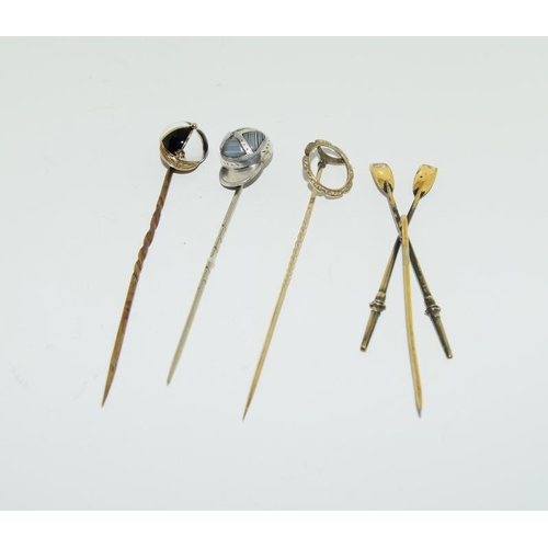 6 - A collection of stickpins to include, 2 jockey caps. (NI007)