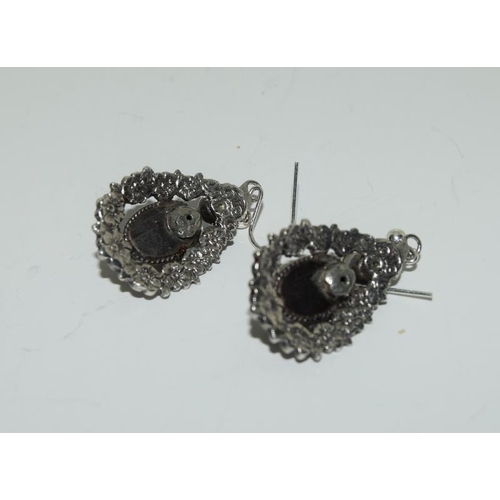 67 - Silver Opal Earrings. (NI008)