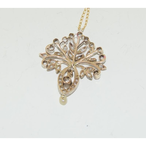 167 - Silver and Gold Paste Pendant. (L25)