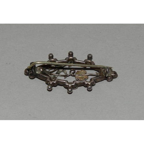 162 - 5 x Victorian Silver and Paste Sweetheart Brooches.