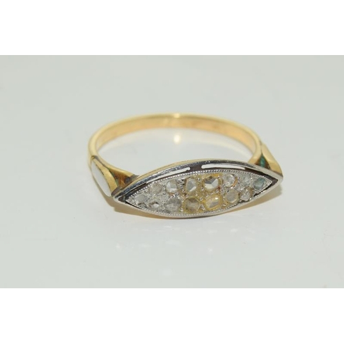 80 - Yellow Gold Diamond Ring, Size M.