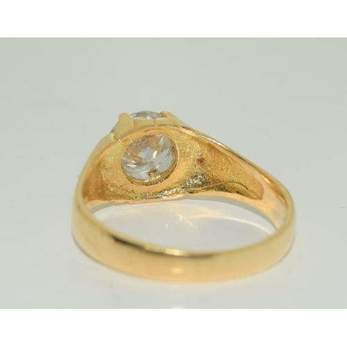 224 - 18ct Yellow Gold Diamond Single Stone Ring of approx 1.31ct, Size O.