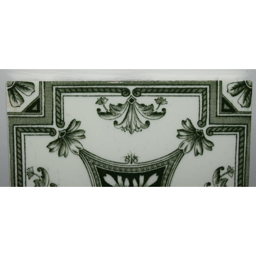 124 - Campbell Tile Co. encaustic tile depicting Christ's seamless robe