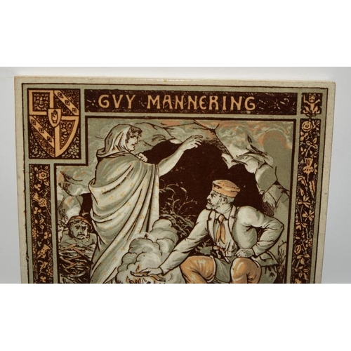 126 - Mintons Chine Works large tile by John Moyr Smith depicting Walter Scott c1878, 8