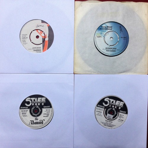 3 - 4 SINGLES BY THE DAMNED. On the Stiff label we have 'Neat Neat Neat' and 'New Rose' followed by 'Lov... 