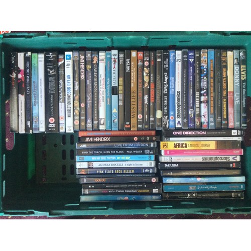 322A - LARGE BOX OF VARIOUS MUSIC DVD’s. Artist’s include - John Lennon - Pink Floyd - Spinal Tap - Nirvana... 