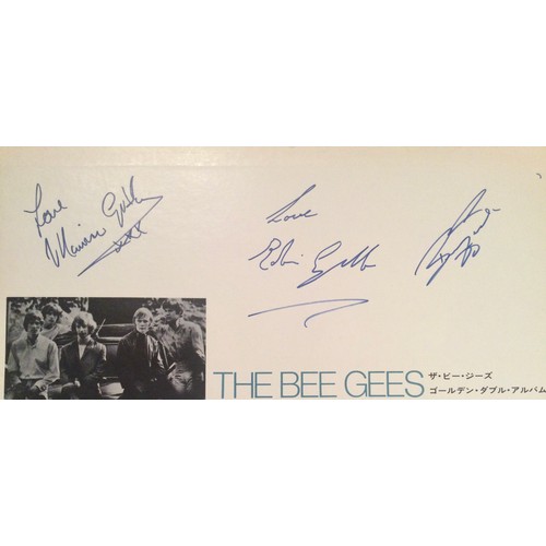 338 - BEE GEES AUTOGRAPHS. Here we have 3 signatures from the iconic band The Bee Gee's. Signed on the ins... 