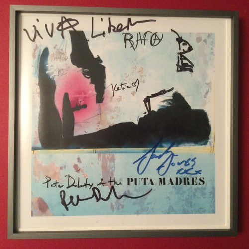 336 - PETE PETER DOHERTY and the PUTA MADRAS SIGNED / AUTOGRAPHED ARTWORK. Rare framed hand signed and han... 