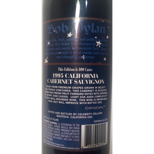 1168 - BOTTLE OF BOB DYLAN RED WINE. Unopened Bottle Of 1995 California Cabernet Sauvignon. Vinted & Bottle... 