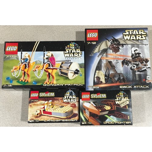 4 x Lego Star Wars sets: 7115 Patrol, 7139 Ewok Attac... |