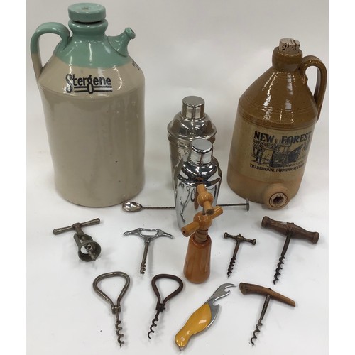 4 - Breweryana to include cocktail shakers, vintage cork screws, china flagons