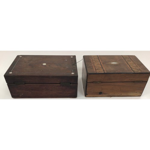 2 - 4 vintage writing and associated wooden boxes