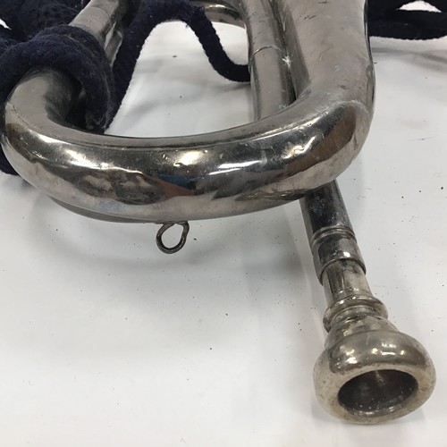 247 - vintage bugle by potters of aldershot in scouts box