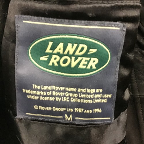 26 - Black leather Land Rover jacket. Medium size.