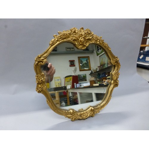 28 - vintage rococo style gilt easel stand mirror by Aisonea. 15