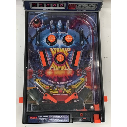 44 - Tomy Atomic Flipper pinball machine and a Ideal crossfire game.
