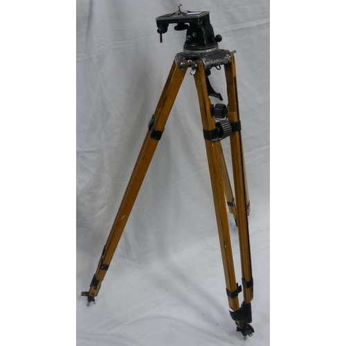 46 - Vintage large surveyors tripod. Unextended height approx 48