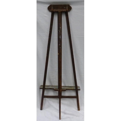 47 - Vintage large artists easel complete needing slight repair. Fully extended height approx 95