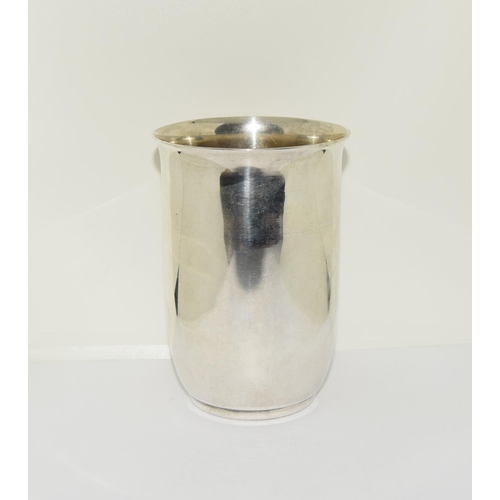 3 - 925 silver beaker with gilt linning 10x7cm 120gm
