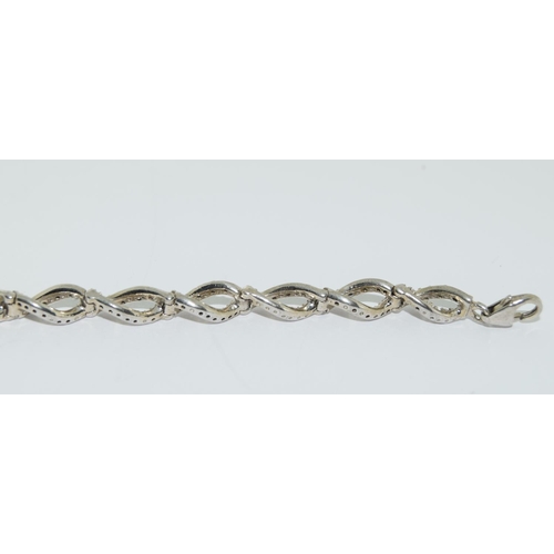42 - Accent diamond 925 silver bracelet