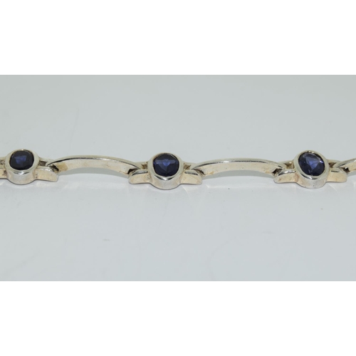 65 - Quality Amethyst 925 hallmarked silver bracelet.