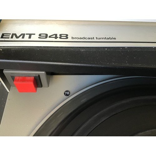 1207 - EMT 948 PROFESSIONAL TURNTABLE. From an ITV studio and found here in working condition. Fitted with ... 