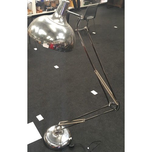 233 - Large contemporary chrome angle poise floor standing lamp