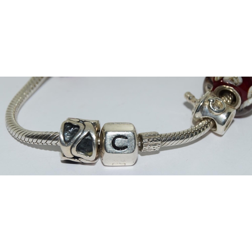 69 - Chamilia boxed silver charm bracelet.