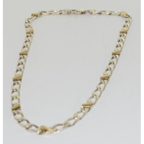 74 - Tiffany & Co silver and 18ct gold necklace.