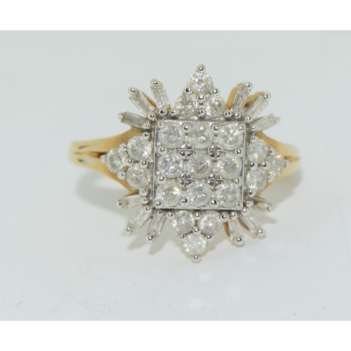94 - Diamond 9ct gold ring Size O.