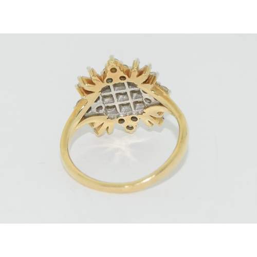 94 - Diamond 9ct gold ring Size O.