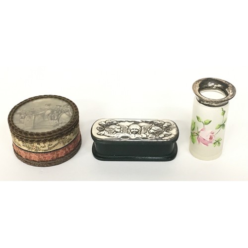 9 - Silver lidded pill box plus 2 others
