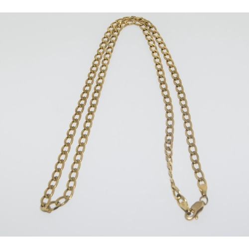 91 - 9ct gold flatlink chain 52cm long 10gm