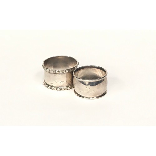 20 - 5 mixed silver napkin rings 175gm
