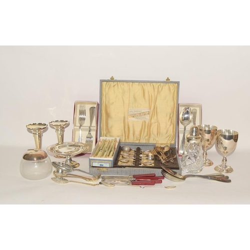 6 - Collection of silver and silver plate flat wear and other misc items