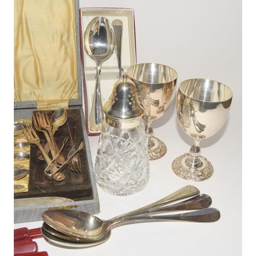 6 - Collection of silver and silver plate flat wear and other misc items