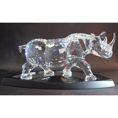 34 - Swarovski Crystal large rare limited edition The Rhinoceros code 945461 / 9100 000 116 retired, c/w ... 