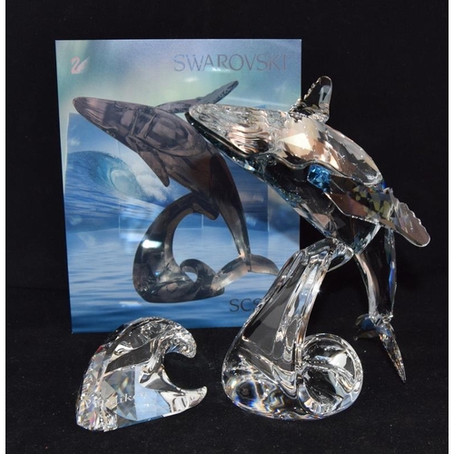 35 - Swarovski Crystal Society Paikea Whale, code 1095228 retired, boxed with all relevant paperwork & gl... 