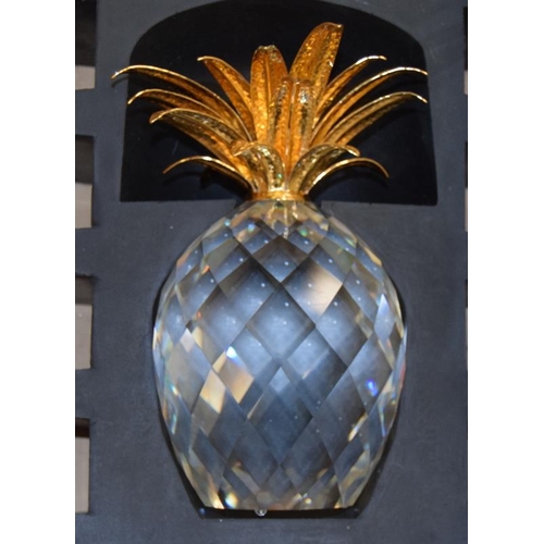 42 - Swarovski Crystal large giant Pineapple with gold coloured leaves, code 7507-260-001 retired 9