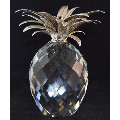 43 - Swarovski Crystal large giant Pineapple with silver coloured leaves, code 7507-260-002 retired 9
