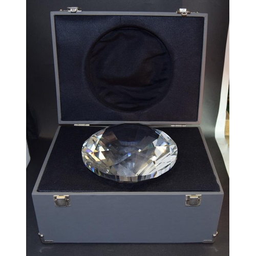 79 - Swarovski Crystal Giant Chaton Paperweight, code 158924, 18cms dia, comes in custom made Swarovski g... 