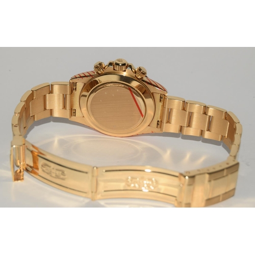 6 - Rolex 18ct gold Daytona wristwatch original stickers still applied.item serviced at Rolex paperwork ... 