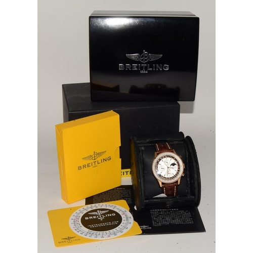 2 - Breitling 2008, 18ct gold Navi Timer, Boxed and with Papers. (ref 62)