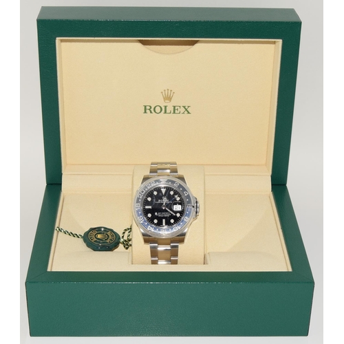 37 - Rolex GMT (Batman) mod - 11671061NR, Boxed and Papers, 2018, unworn with stickers. (ref 18)
