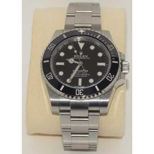 39 - Rolex Submariner Non Date, model 114060, 2018, Boxed and papers. (ref 37)