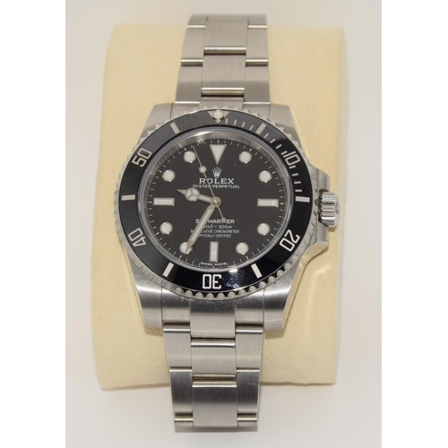 39 - Rolex Submariner Non Date, model 114060, 2018, Boxed and papers. (ref 37)