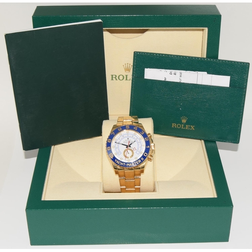 20 - 2014 Rolex Yachtmaster II 18ct gold ref 116688, boxed and papers. (ref 20)