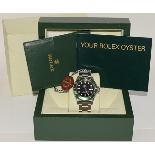 18 - 2007 Rolex Submariner Kermit, ref 16610, boxed and papers. (ref 34)